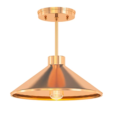 Brass Gold LED Pendant: Modern Farmhouse 3D model image 1 