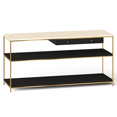 Sleek CB2 Irwin Console Table 3D model image 1 