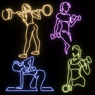 Dynamic Glow Fitness Set 3D model image 1 