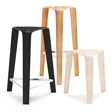 Oak Stool by Arper: Elegant Design 3D model image 1 