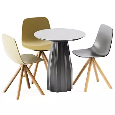 Sleek Burin Table & Maarten Chair 3D model image 1 