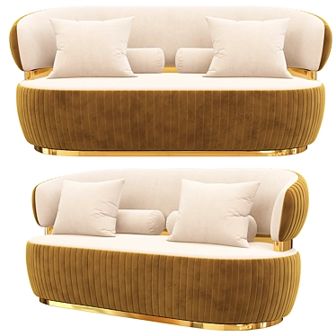 Luxury Capital Sofa: Exquisite Design & Supreme Comfort 3D model image 1 