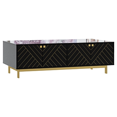 Modern Steel Console 3D model image 1 