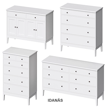 Modern White Chest of Drawers 3D model image 1 