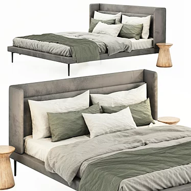 Stylish BoConcept Austin Bed 3D model image 1 