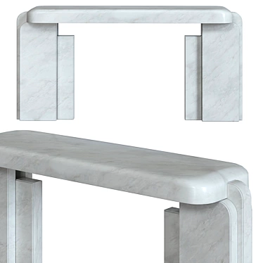 Elegant White Marble Marta Console 3D model image 1 