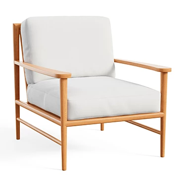 Teak Caned Back Chair 3D model image 1 