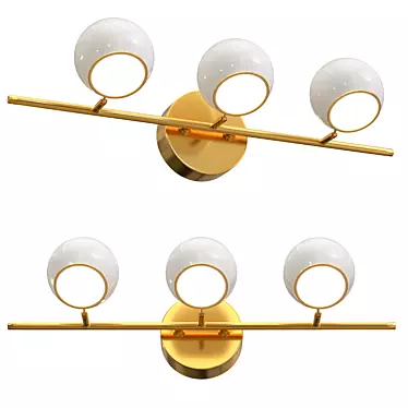 Elegant Triple Wall Lamp 3D model image 1 