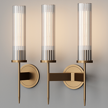 Elegant Bulrush Glass Cylinder Lamp 3D model image 1 