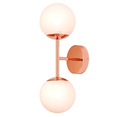 Copper Sconce Globe Wall Light 3D model image 1 