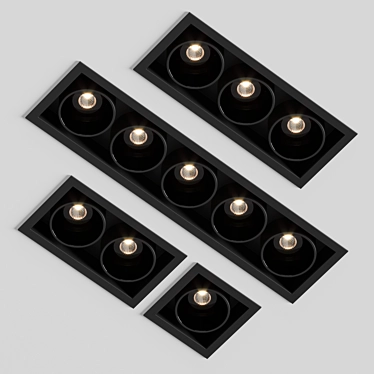 Arkos Light Set: Black Foster Recessed Lights 3D model image 1 