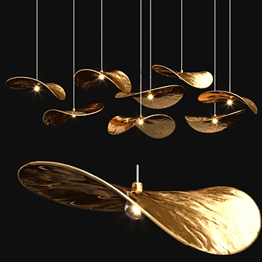 Gervasoni Brass Pendant Light 3D model image 1 