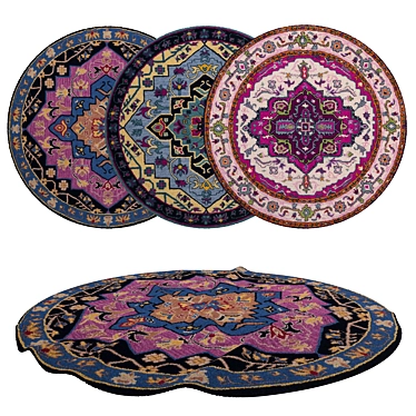 Modern Round Rugs Set 3D model image 1 