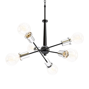 Sleek Twirled Batons Chandelier 3D model image 1 