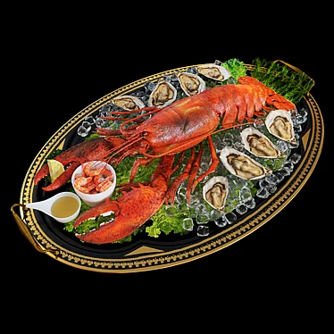 Luxurious Lobster Platter 3D model image 1 