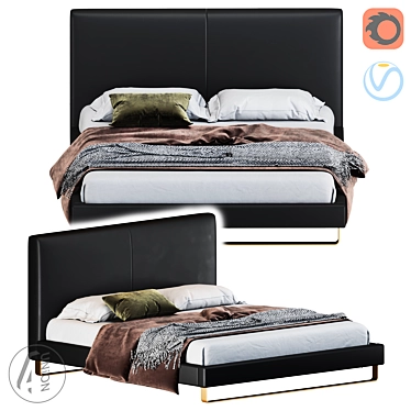 Modern King Size Bed 3D model image 1 