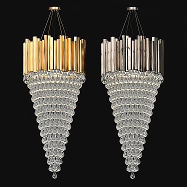 Golden Crystal Trump Chandelier 3D model image 1 