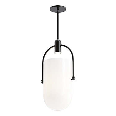 Elegant White Arc Pendant Light 3D model image 1 