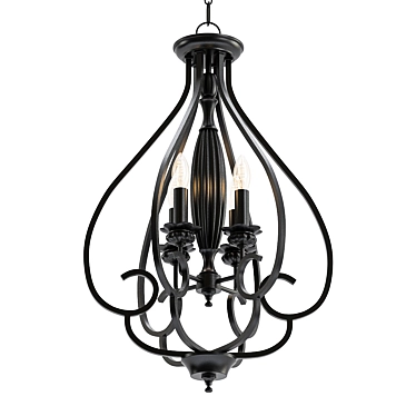 Bronze Foyer Chandelier: Dunnell 18 3D model image 1 