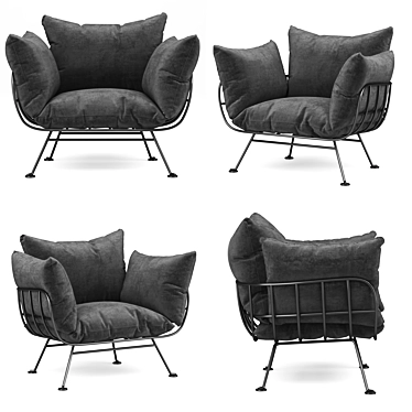 Modern Nest Armchair: Moooi's Stylish Comfort 3D model image 1 