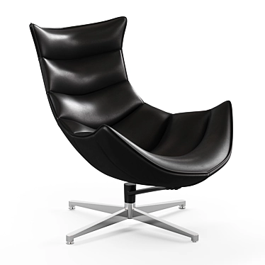 Modern Cocoon Leather Chair 3D model image 1 