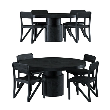 Contemporary 100C Dining Set 3D model image 1 