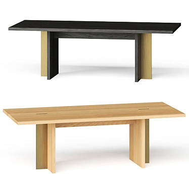 Paradox Natural Oak Dining Table: Sleek and Timeless 3D model image 1 