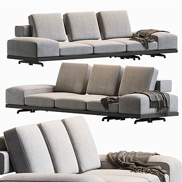 Luxury Wing Sofa: Flexform Elegance 3D model image 1 
