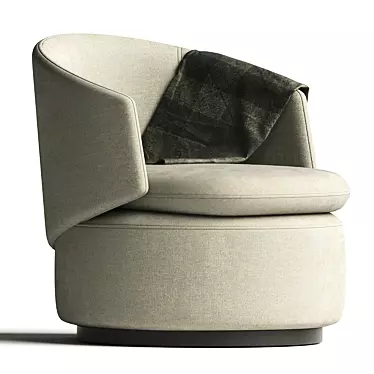 Modern Swivel Chair: Crescent Comfort 3D model image 1 