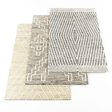 High-Resolution Jute Rugs Set 3D model image 1 