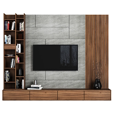 Modular TV Wall: High-Quality Design 3D model image 1 