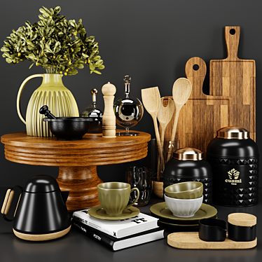 Sleek Kitchen Essentials Set 3D model image 1 