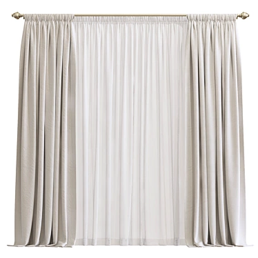 Revamped Curtain Design 3D model image 1 