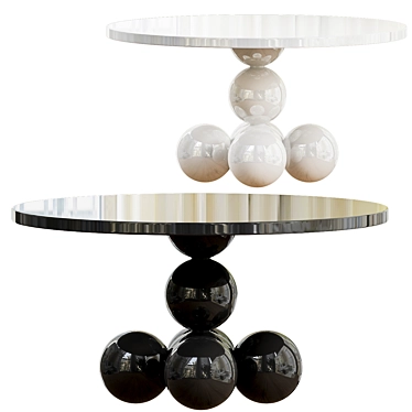 Modern Classic Black Gloss Dining Table 3D model image 1 
