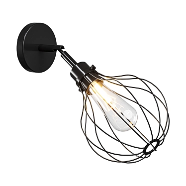 URBAN 90° Wall Lamp: Sleek & Black 3D model image 1 