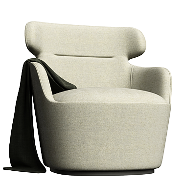 Elegant Taupe Barrel Armchair 3D model image 1 