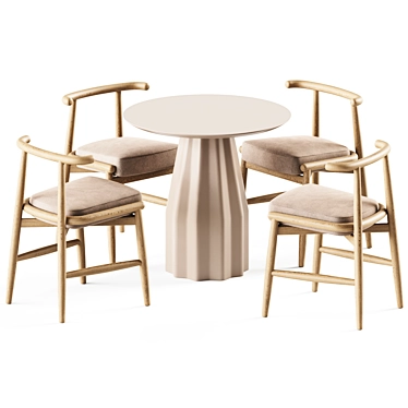 Modern Elegance - Burin Table & Emilia Chair 3D model image 1 