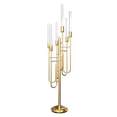 Glamour Gold Crystal Floor Lamp 3D model image 1 