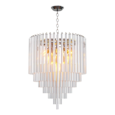 Modern Chrome Ceiling Chandelier 3D model image 1 