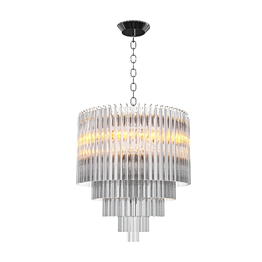 Elegant Chrome Ceiling Chandelier 3D model image 1 