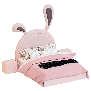 Cozy Bunny Retreat Bed 3D model image 1 