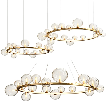 Postmodern Glass Bubble Pendant Lights 3D model image 1 