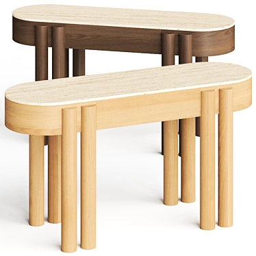 Oasis Oval Wood Console: Elegant & Functional 3D model image 1 