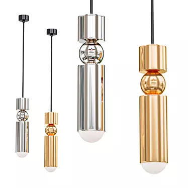 Nordic Pipe Pendant: Modern LED Lighting 3D model image 1 