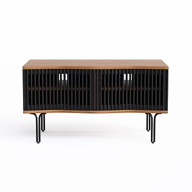 Walnut Wave TV Stand 3D model image 1 