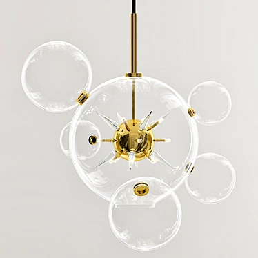 Spiked Bubble Glass Chandelier 3D model image 1 