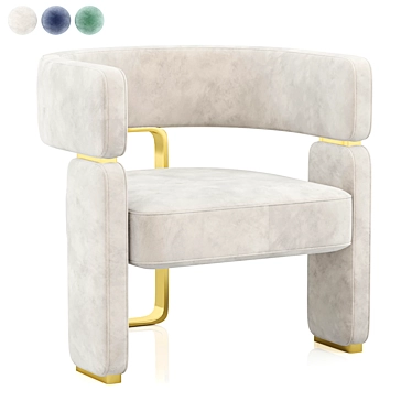 Fendi Casa Margaret Small Armchair: Elegant and Luxurious Seating 3D model image 1 