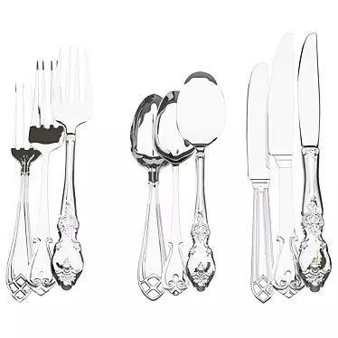 Elegant Stainless Steel Cutlery 3D model image 1 