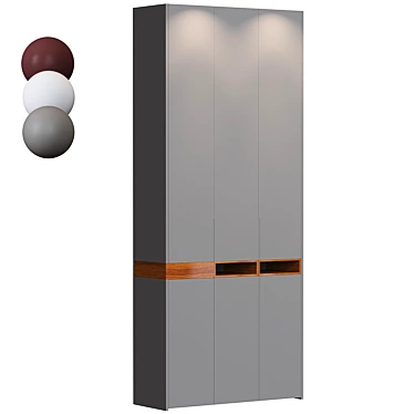 Sleek 5-Door Cupboard 3D model image 1 