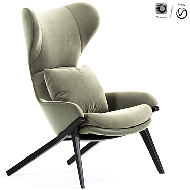 P22 Lounge Chair by Patrick Norguet: Sleek Comfort for Modern Spaces 3D model image 1 